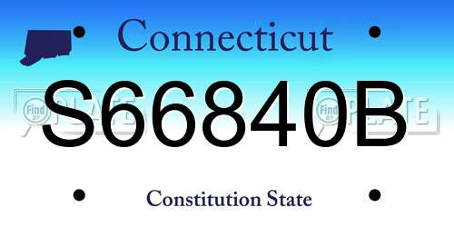 S66840B Connecticut License Plate