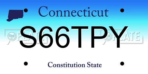 S66TPY Connecticut License Plate