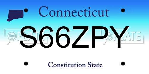 S66ZPY Connecticut License Plate