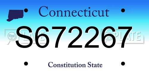 S672267 Connecticut License Plate