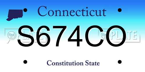 S674CO Connecticut License Plate