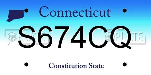 S674CQ Connecticut License Plate