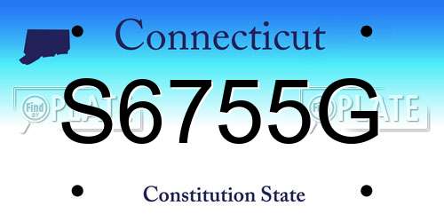 S6755G Connecticut License Plate