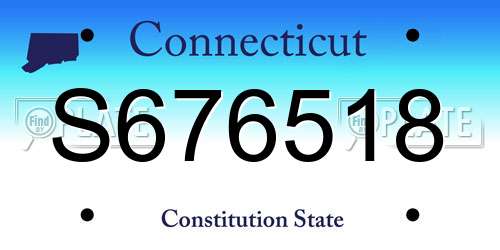 S676518 Connecticut License Plate