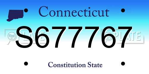 S677767 Connecticut License Plate