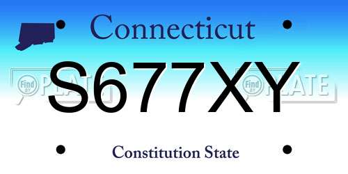 S677XY Connecticut License Plate