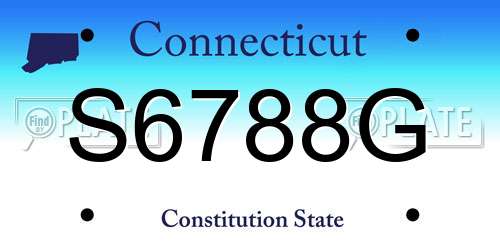 S6788G Connecticut License Plate