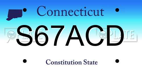 S67ACD Connecticut License Plate