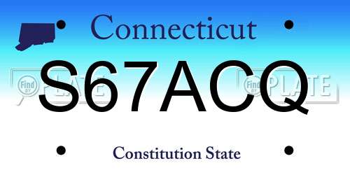 S67ACQ Connecticut License Plate