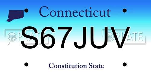 S67JUV Connecticut License Plate