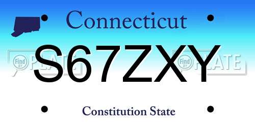 S67ZXY Connecticut License Plate
