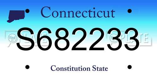 S682233 Connecticut License Plate