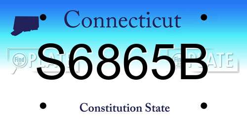 S6865B Connecticut License Plate