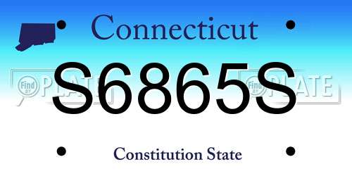 S6865S Connecticut License Plate