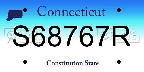 S68767R Connecticut License Plate