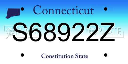 S68922Z Connecticut License Plate
