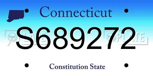 S689272 Connecticut License Plate