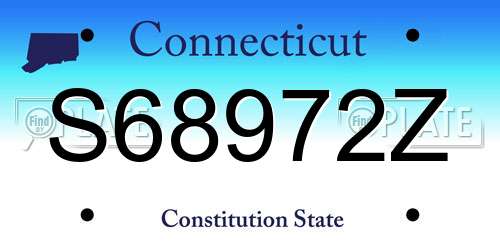 S68972Z Connecticut License Plate