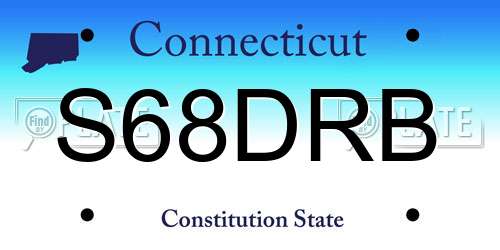 S68DRB Connecticut License Plate