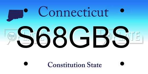 S68GBS Connecticut License Plate
