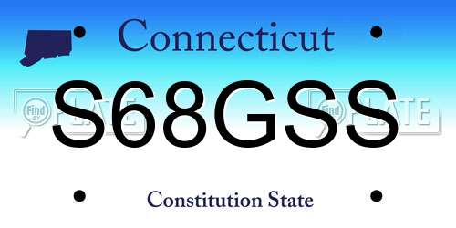S68GSS Connecticut License Plate