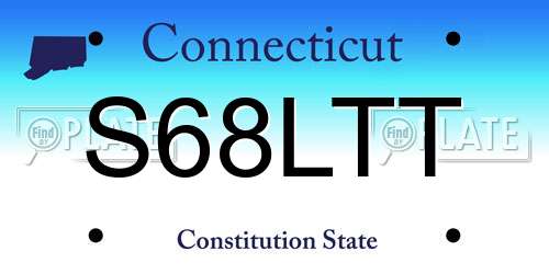 S68LTT Connecticut License Plate