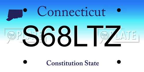 S68LTZ Connecticut License Plate