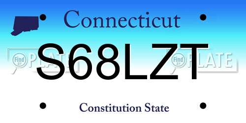 S68LZT Connecticut License Plate