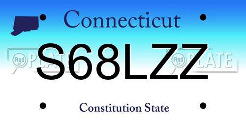 S68LZZ Connecticut License Plate
