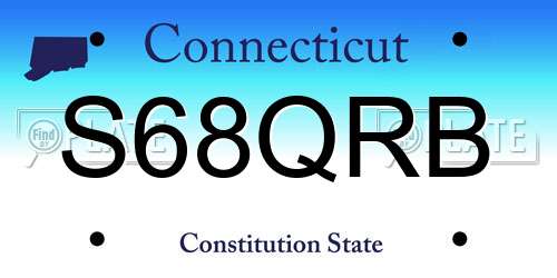 S68QRB Connecticut License Plate
