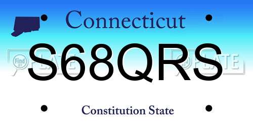 S68QRS Connecticut License Plate