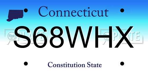 S68WHX Connecticut License Plate