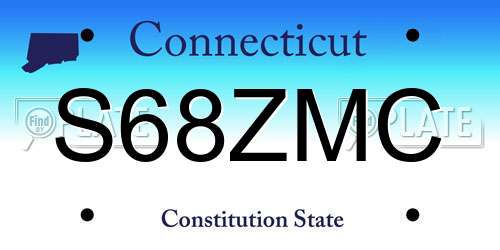 S68ZMC Connecticut License Plate