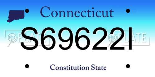 S69622I Connecticut License Plate
