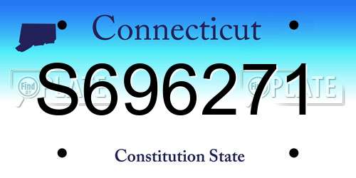 S696271 Connecticut License Plate