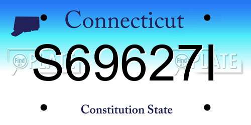 S69627I Connecticut License Plate