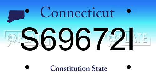 S69672I Connecticut License Plate