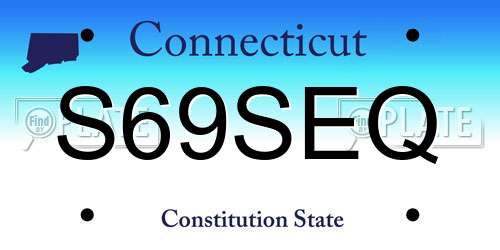 S69SEQ Connecticut License Plate