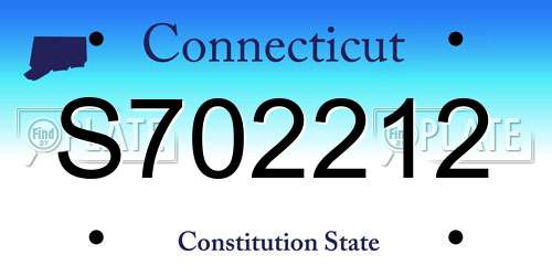 S702212 Connecticut License Plate