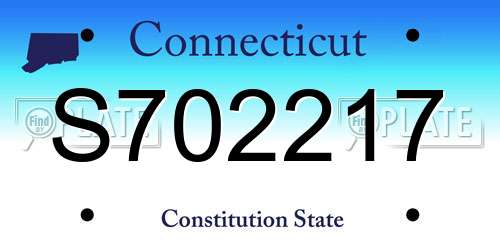 S702217 Connecticut License Plate