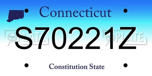 S70221Z Connecticut License Plate