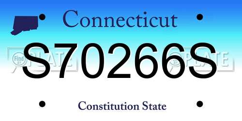 S70266S Connecticut License Plate