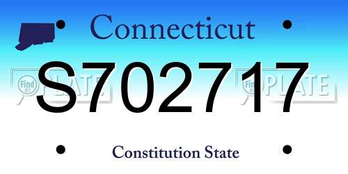 S702717 Connecticut License Plate