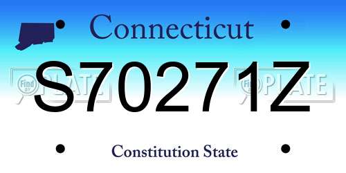 S70271Z Connecticut License Plate