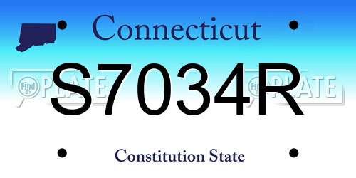 S7034R Connecticut License Plate