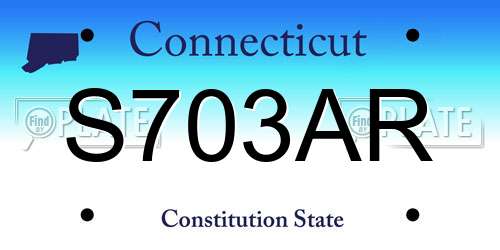 S703AR Connecticut License Plate