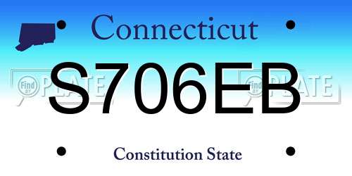 S706EB Connecticut License Plate