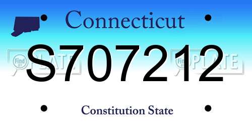S707212 Connecticut License Plate