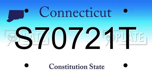 S70721T Connecticut License Plate