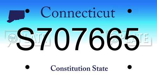 S707665 Connecticut License Plate